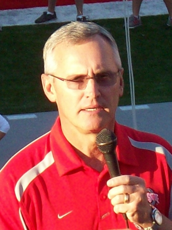 Jim Tressel in his office at Ohio Stadium